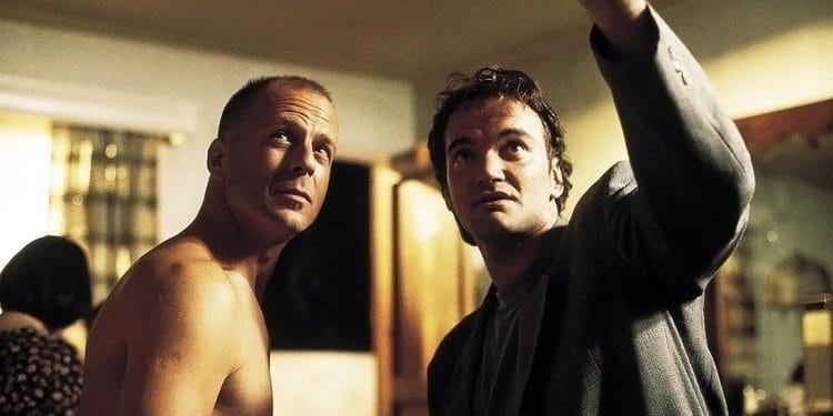 Bruce Willis e Quentin Tarantino em 1995