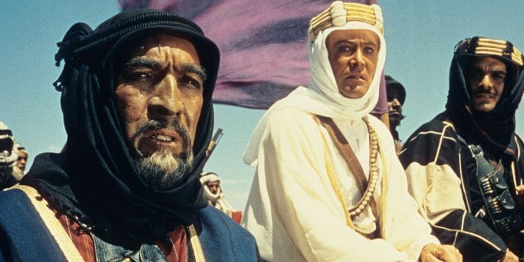 LAWRENCE OF ARABIA, (from left): Anthony Quinn, Peter O'Toole, Omar Sharif, 1962.