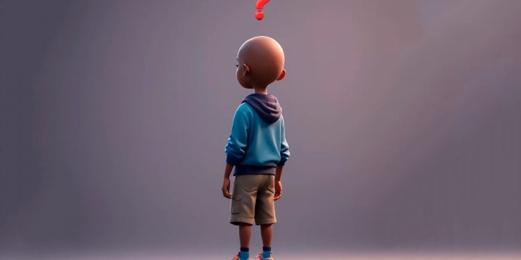 Um menino na dúvida do que fazer